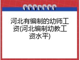 河北有编制的幼师工资(河北编制幼教工资水平)