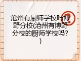 沧州有厨师学校吗博野分校(沧州有博野分校的厨师学校吗？)
