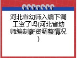 河北省幼师入编下调工资了吗(河北省幼师编制薪资调整情况)