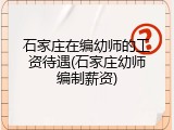 石家庄在编幼师的工资待遇(石家庄幼师编制薪资)