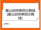 唐山幼师单招分数线(唐山幼师单招分数线)