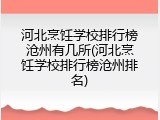 河北烹饪学校排行榜沧州有几所(河北烹饪学校排行榜沧州排名)