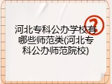 河北专科公办学校有哪些师范类(河北专科公办师范院校)