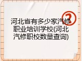河北省有多少家汽修职业培训学校(河北汽修职校数量查询)