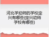 河北学幼师的学校定兴有哪些(定兴幼师学校有哪些)