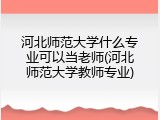 河北师范大学什么专业可以当老师(河北师范大学教师专业)