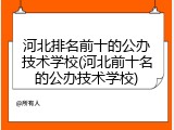 河北排名前十的公办技术学校(河北前十名的公办技术学校)