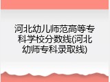 河北幼儿师范高等专科学校分数线(河北幼师专科录取线)