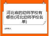 河北省的幼师学校有哪些(河北幼师学校名单)