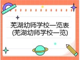 芜湖幼师学校一览表(芜湖幼师学校一览)