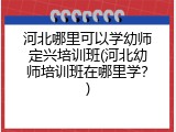 河北哪里可以学幼师定兴培训班(河北幼师培训班在哪里学？)