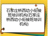 石家庄桥西幼小衔接班培训机构(石家庄桥西幼小衔接班培训机构)