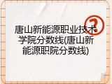 唐山新能源职业技术学院分数线(唐山新能源职院分数线)