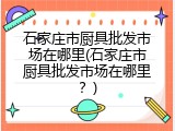 石家庄市厨具批发市场在哪里(石家庄市厨具批发市场在哪里？)
