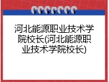 河北能源职业技术学院校长(河北能源职业技术学院校长)