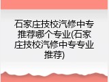 石家庄技校汽修中专推荐哪个专业(石家庄技校汽修中专专业推荐)