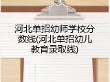 河北单招幼师学校分数线(河北单招幼儿教育录取线)
