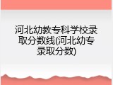 河北幼教专科学校录取分数线(河北幼专录取分数)