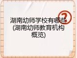 湖南幼师学校有哪些(湖南幼师教育机构概览)