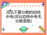 河北不要分数的幼师中专(河北幼师中专无分数录取)