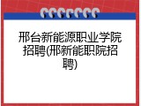 邢台新能源职业学院招聘(邢新能职院招聘)