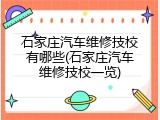 石家庄汽车维修技校有哪些(石家庄汽车维修技校一览)