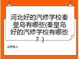 河北好的汽修学校秦皇岛有哪些(秦皇岛好的汽修学校有哪些？)