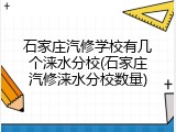 石家庄汽修学校有几个涞水分校(石家庄汽修涞水分校数量)