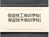 保定技工培训学校(保定技术培训学校)