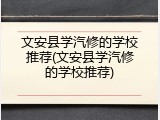 文安县学汽修的学校推荐(文安县学汽修的学校推荐)