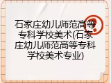 石家庄幼儿师范高等专科学校美术(石家庄幼儿师范高等专科学校美术专业)