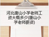 河北唐山小学老师工资大概多少(唐山小学老师薪资)