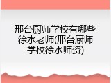 邢台厨师学校有哪些徐水老师(邢台厨师学校徐水师资)