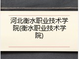 河北衡水职业技术学院(衡水职业技术学院)