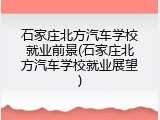 石家庄北方汽车学校就业前景(石家庄北方汽车学校就业展望)