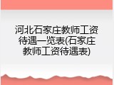 河北石家庄教师工资待遇一览表(石家庄教师工资待遇表)
