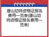 唐山幼师资格证报名费用一览表(唐山幼师资格证报名费用一览表)