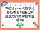 石家庄北方汽修学校各项专业明细(石家庄北方汽修学校专业明细)