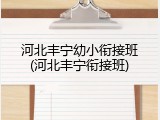 河北丰宁幼小衔接班(河北丰宁衔接班)
