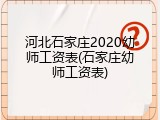 河北石家庄2020幼师工资表(石家庄幼师工资表)