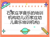 石家庄学音乐的培训机构幼儿(石家庄幼儿音乐培训机构)