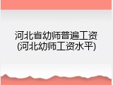 河北省幼师普遍工资(河北幼师工资水平)