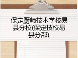 保定厨师技术学校易县分校(保定技校易县分部)