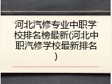 河北汽修专业中职学校排名榜最新(河北中职汽修学校最新排名)