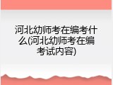 河北幼师考在编考什么(河北幼师考在编考试内容)