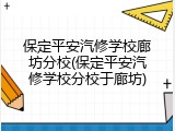 保定平安汽修学校廊坊分校(保定平安汽修学校分校于廊坊)