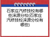 石家庄汽修技校有哪些涞源分校(石家庄汽修技校涞源分校有哪些)