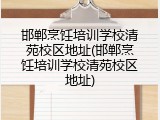 邯郸烹饪培训学校清苑校区地址(邯郸烹饪培训学校清苑校区地址)