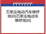 石家庄电动汽车维修培训(石家庄电动车维修培训)
