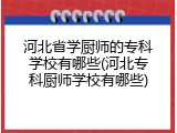 河北省学厨师的专科学校有哪些(河北专科厨师学校有哪些)